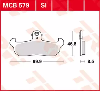 Bremsbeläge TRW Lucas MCB 579 SI 1x Satz (2 Stück) - MCB579SI