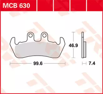 Bremsbeläge TRW Lucas MCB 630 1x Satz (2 Stück) - MCB630