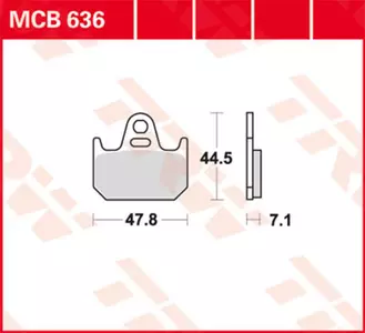 Bremsbeläge TRW Lucas MCB 636 1x Satz (2 Stück) - MCB636