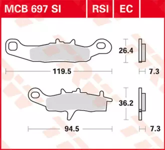 Bremsbeläge TRW Lucas MCB 697 RSI 1x Satz (2 Stück) - MCB697RSI
