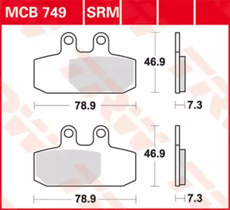 TRW Lucas MCB 749 SRM bromsbelägg (2 st.) - MCB749SRM