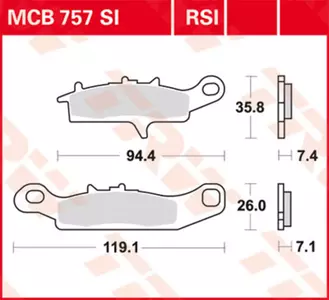 Zavorne ploščice TRW Lucas MCB 757 RSI - MCB757RSI