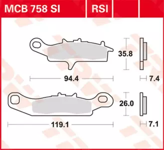 Bremsbeläge TRW Lucas MCB 758 RSI 1x Satz (2 Stück) - MCB758RSI
