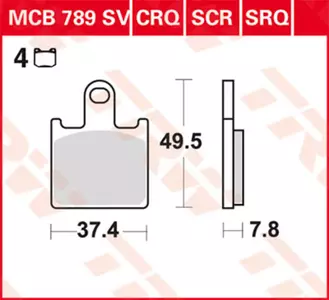 Klocki hamulcowe TRW Lucas MCB 789 SCR (2 szt.) - MCB789SCR