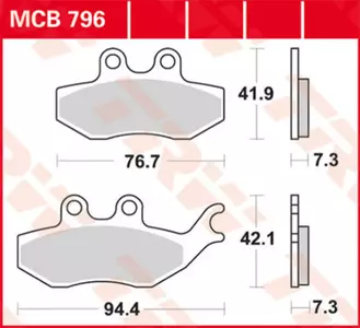Pastilhas de travão TRW Lucas MCB 796 (2 unid.) - MCB796