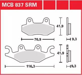 Klocki hamulcowe TRW Lucas MCB 837 SRM (2 szt.) - MCB837SRM