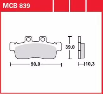Bremsbeläge TRW Lucas MCB 839 1x Satz (2 Stück) - MCB839