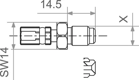 TRW Lucas M10x1.0 hane vridbar GM bromsrörsmuff - MVG100E