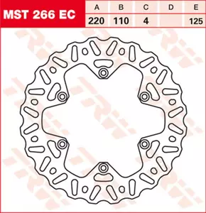 Disco de travão traseiro TRW Lucas MST 266EC - MST266EC