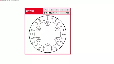 TRW Lucas MST 283 aizmugurējais bremžu disks - MST283