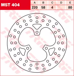TRW Lucas MST 404 bageste bremseskive - MST404