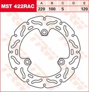 Disco de travão traseiro TRW Lucas MST 422 RAC - MST422RAC