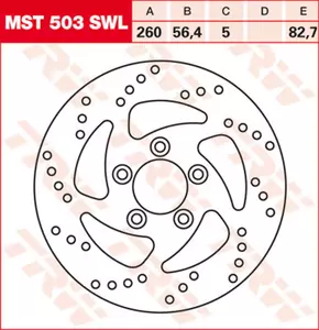 Zadní brzdový kotouč TRW Lucas MST 503SWL - MST503SWL