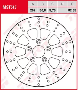 Disque de frein arrière TRW Lucas MST 513 - MST513