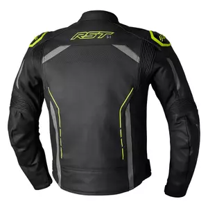 RST S1 CE kožená bunda na motorku čierna/sivá/fluo žltá M-2