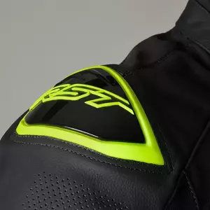 RST S1 CE kožená bunda na motorku čierna/sivá/fluo žltá M-4