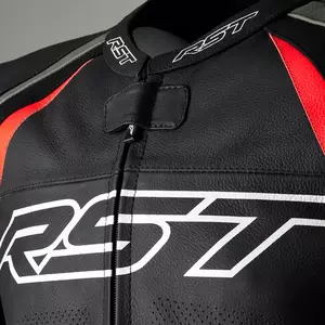 RST Tractech Evo 4 CE ādas motocikla jaka melna/pelēka/fluo sarkana S-3