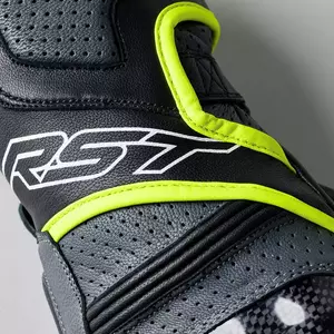 RST Fulcrum CE grå/fluorgul/svart motorcykelhandskar i läder M-5