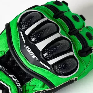 RST Tractech Evo 4 CE neonsko zelene/črne usnjene motoristične rokavice M-3