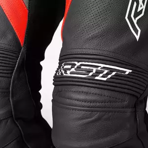 RST Tractech Evo 4 CE pantaloni de motocicletă din piele negru/gri/roșu-fluo M-3