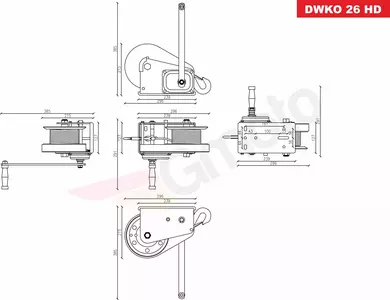 Wyciągarka ręczna Dragon Winch z hamulcem DWK-O 2600 HD lina-2