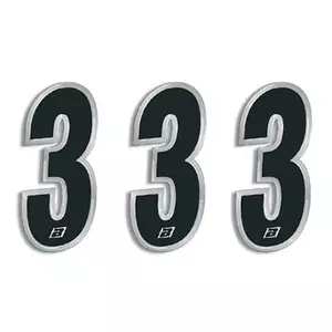 Número inicial 3 Blackbird 3D 3 piezas negro - 5069/20/3