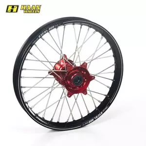 Haan Wheels 21x1.60x36T nero/rosso ruota anteriore completa - 115019 11/6/3/6