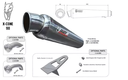 MIVV X-Cone 90 Universal Silencer prigušivač - 1113663001