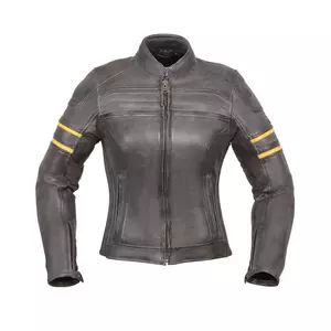 Modeka Iona Lady giacca da moto in pelle nera/neon 38 - 01091043138