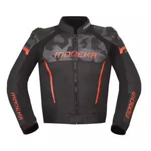 Modeka Valyant chaqueta de moto de cuero negro/rojo 52-1