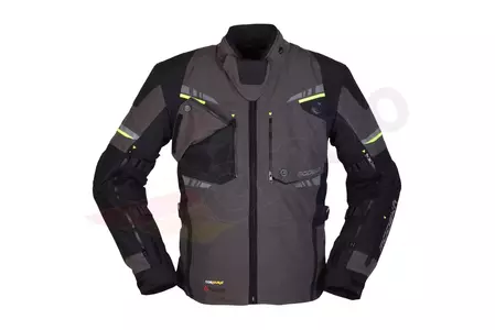 Modeka Taran schwarz-dunkelgrau-neonfarbene Textil-Motorradjacke K6XL - 084650387KK