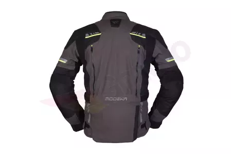 Modeka Taran črno-temno sivo-neonska tekstilna motoristična jakna K6XL-2