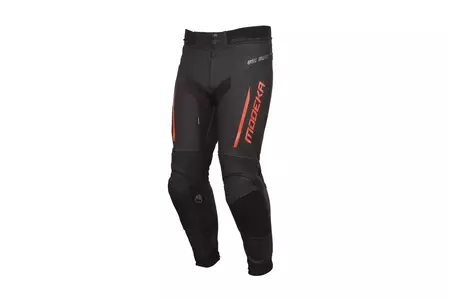Pantaloni da moto Modeka Valyant in pelle nera/rossa 50-1