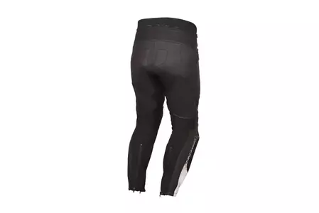 Modeka Yron pantalones de moto de cuero blanco y negro 50-2