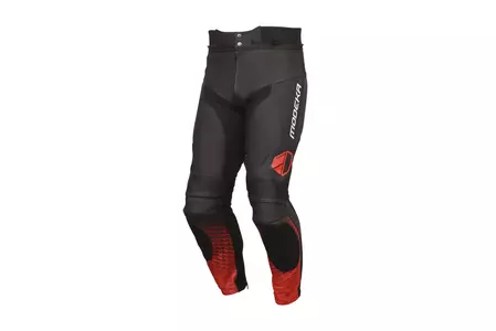 Modeka Yron pantaloni de motocicletă din piele neagră/roșie 48-1