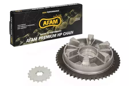Zębatka przód + tył + łańcuch napędowy Afam odlew Jawa 350-2
