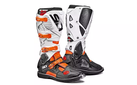 SIDI Crossfire 3 cizme de motocicletă alb negru portocaliu 46