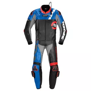 Spidi DP-Progressive Touring traje de moto de dos piezas de cuero negro-rojo-azul 46 - Y162-238-46