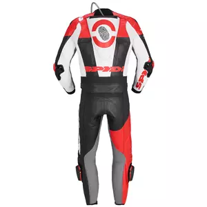 Spidi DP-Progressive Touring traje de moto de dos piezas de cuero negro-rojo 50-3