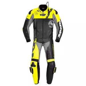 Spidi DP-Progressive Touring двукомпонентен кожен костюм за мотоциклет черен флуоро жълт 52 - Y162-394-52