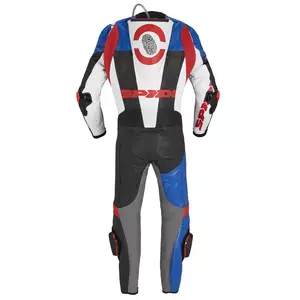 Fato de motociclista Spidi DP-Progressive Pro de uma peça em couro preto-vermelho-azul 46-2