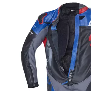 Spidi DP-Progressive Pro costum de motocicletă dintr-o singură bucată din piele negru-roșu-albastru 46-4