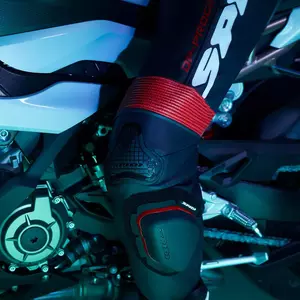 Spidi DP-Progressive Pro svart-röd-blå motorcykeldräkt i läder i ett stycke 50-9