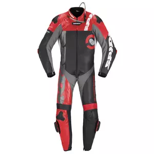 Spidi DP-Progressive Pro costum de motocicletă din piele dintr-o singură bucată negru-roșu 58 - Y161-014-58