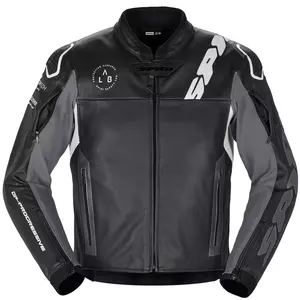Spidi DP Progressive chaqueta de moto de cuero negro y blanco 54-1