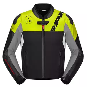 Spidi DP Progressive Hybrid chaqueta moto cuero/textil negro fluo amarillo 46-1