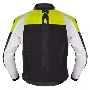 Casaco de motociclismo Spidi DP Progressive Hybrid couro/têxtil preto amarelo fluo 46-2