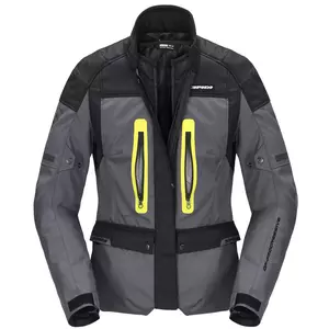 Jachetă de motocicletă din material textil pentru femei Spidi Traveler 3 Lady negru și galben fluo XS-3