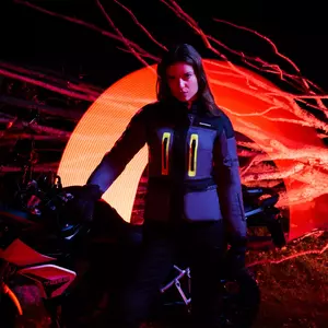 Sieviešu tekstila motocikla jaka Spidi Traveler 3 Lady melnā un dzeltenā fluo XS-4
