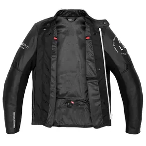 Spidi Genesis Leder-Motorrad-Jacke schwarz und weiß 54-4